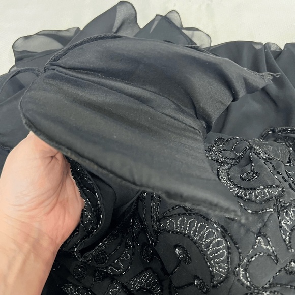 Papell Evening Black Heavily Beaded Top Formal Dress - Picture 10 of 10